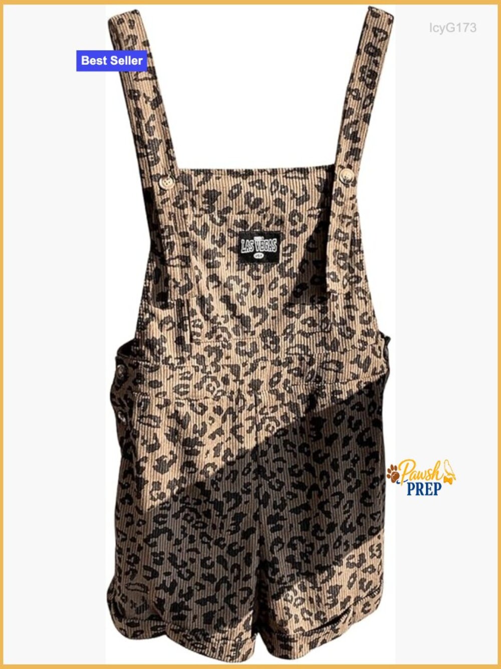 Women's Corduroy Leopard Print Romper Sleeveless Y2K Overall Jumpsuit